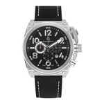 MARINO - Men%27s Giorgio Milano Stainless Steel IP black Watch with Genuine Leather Straps
