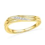 10kt Yellow Gold Round Diamond Contoured Band Ring .02 Cttw